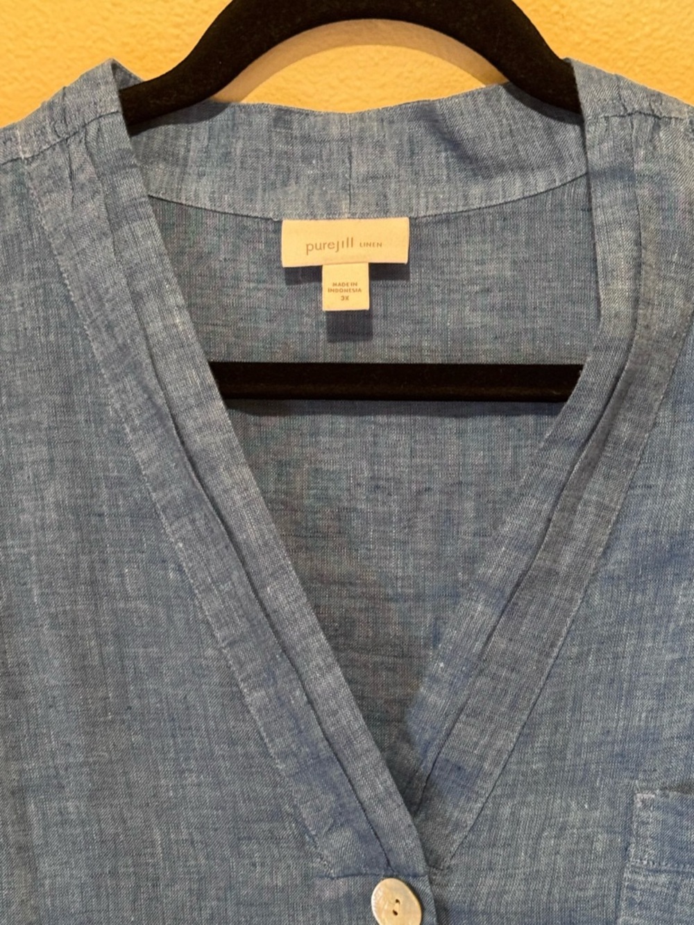 J. Jill - Pure Jill - Linen Button-Front Tunic Women’s Plus Size 3x - Picture 4 of 9